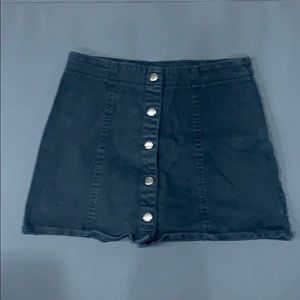 Black denim skirt